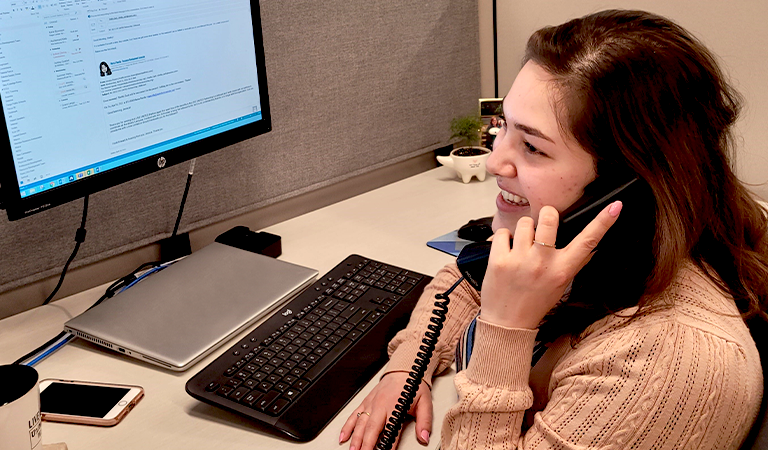 Woman using phone